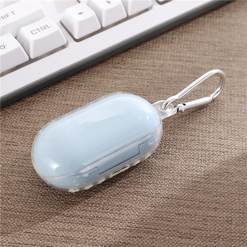 Til samsung galaxy buds plus + etui klar gennemsigtig blød silikone trådløst øretelefon cover til galaxy buds etui med nøglering