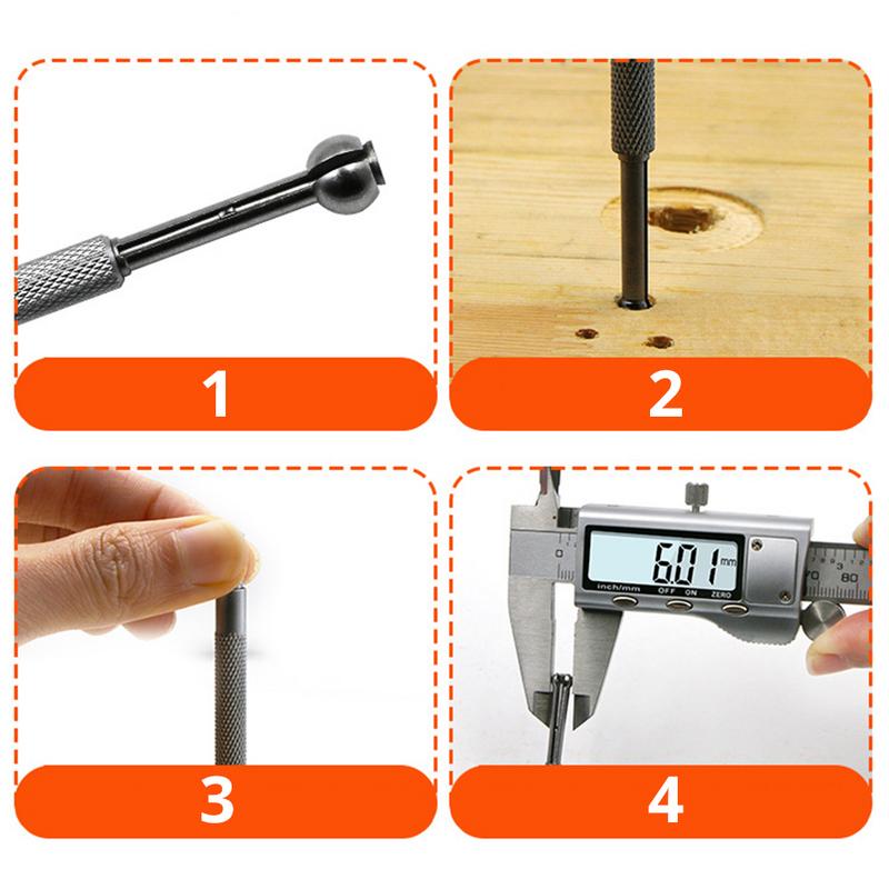 Mini 4 unids/set calibre de orificio medidores de telescopio conjunto completo tipo de bola calibre 3-13mm bola completa agujero pequeño calibre de precisión