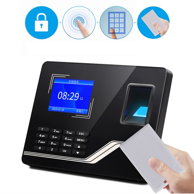 Fingerprint Attendance System TCPIP USB Password Access Control Office Employee Smart Clock Recorder Device Biometric Machine