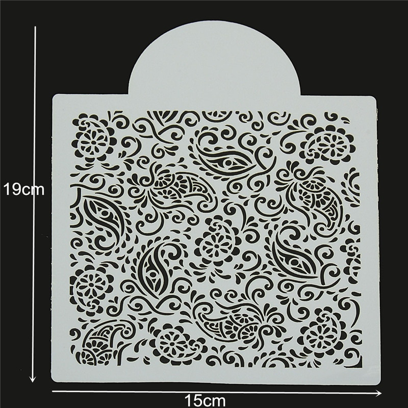 Aomily Paisley Flower Wedding Cake Stencil Plastic Cookie Cake Stencil Mold Fondant Cake Tool Decoration for Cake Cookie Stencil