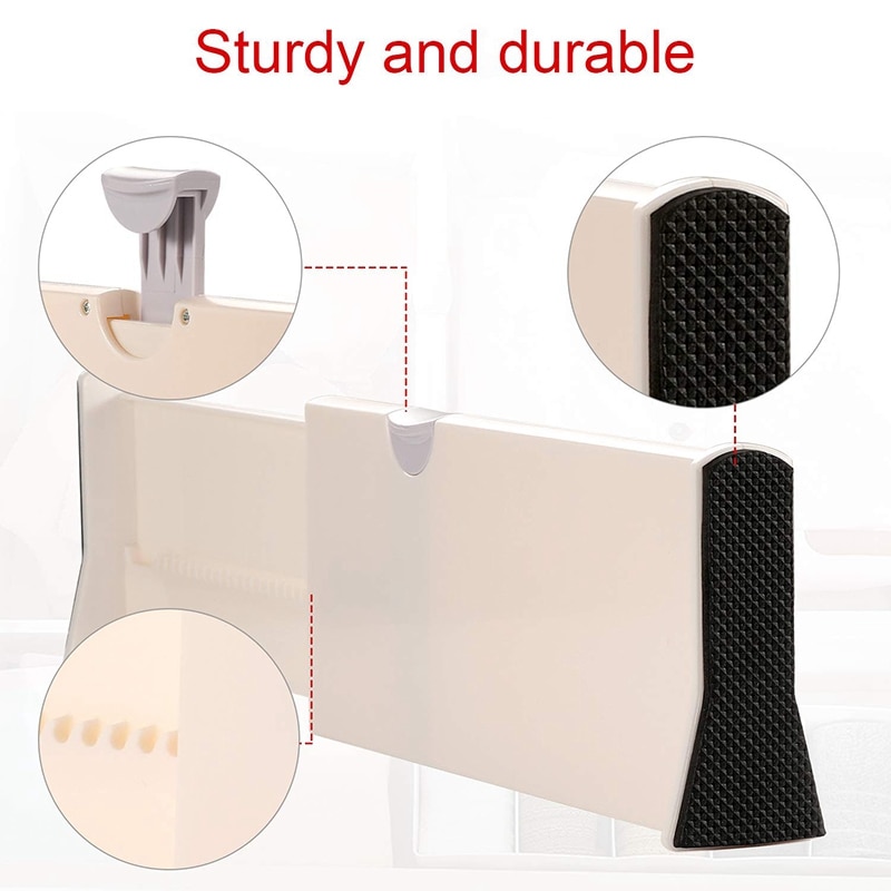 Drawer Dividers, 2 Pack Adjustable Drawer Divider From 11-17 inch, Anti-Scratch Foam Edges Drawer Dividers Organizers for Bedroo