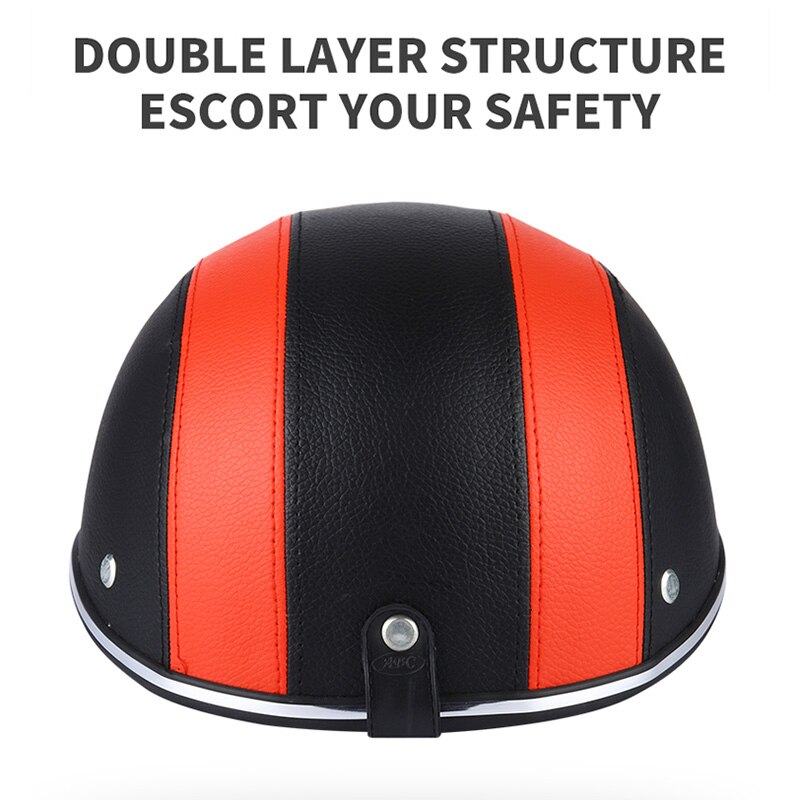 Half Face Practical Motorcycle Helmet Retro Bike Scooter Half Helmet Electric Car Durable Motorcycle Head Cap for Driving