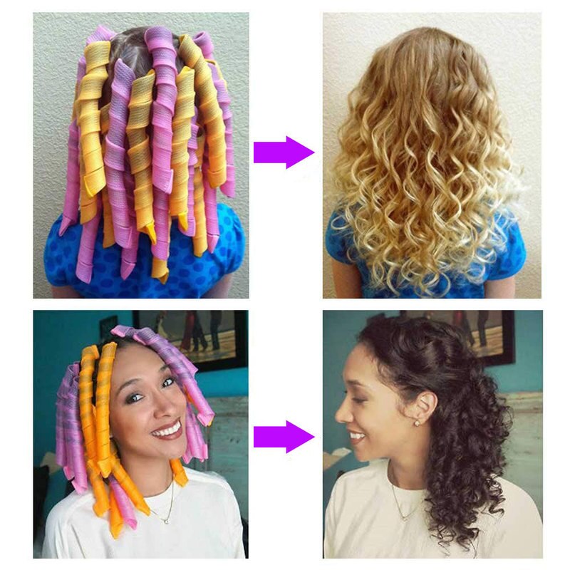 Rizos redondos en espiral, rulos mágicos para el cabello, en forma de caracol, no en forma de onda, suave