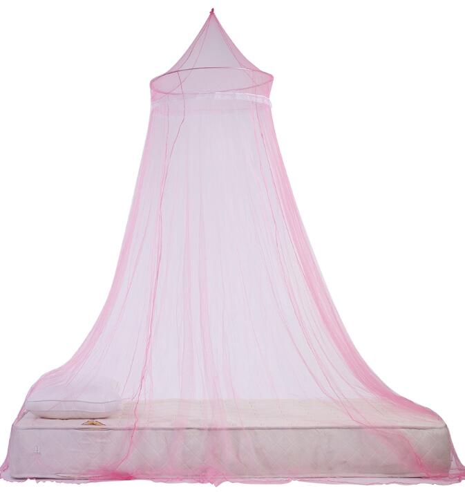 Barneseng net ophængt kuppel seng baldakin gardin myggenet børn sengetøj rundt blonder prinsesse seng: Lyserød