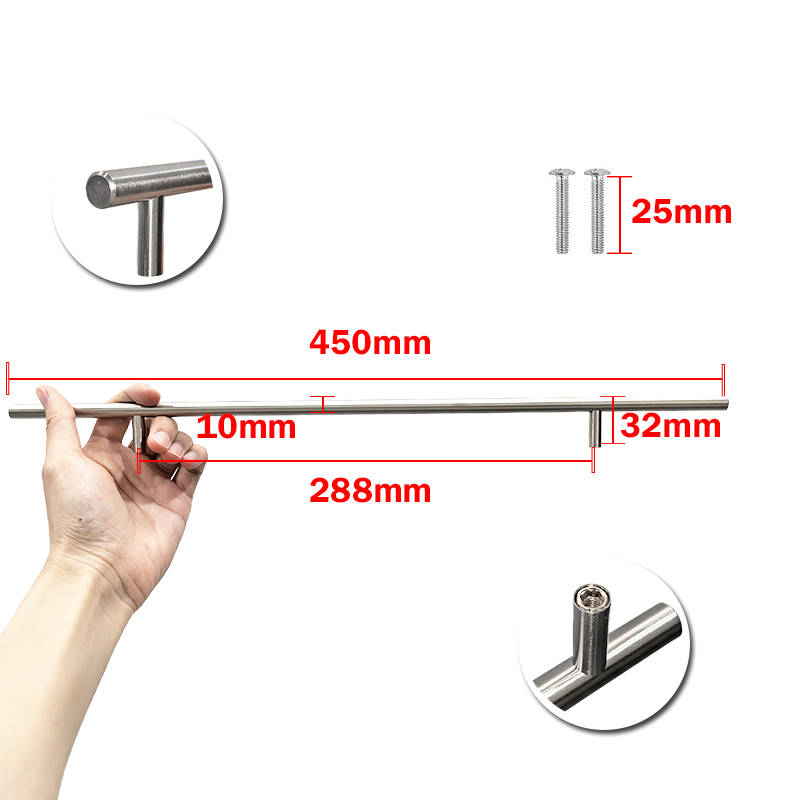 Cupboard Handle Brushed Stainless Steel Kitchen Cabinet Door Knob Kitchen Handle Furniture Drawer Pulls Bar Handle Pull Hardware: DARK GRAY