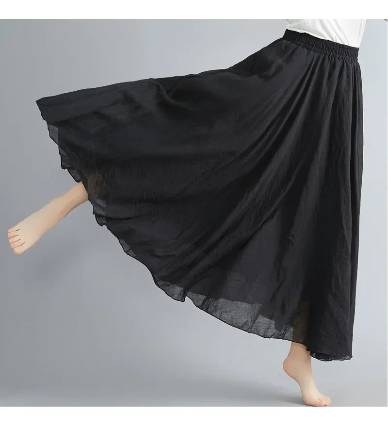 Clothes Women Clothing Skirts Vintage Y2k Streetwear Bohemian Cotton Linen Casual Vestido De Festa Long Skirt