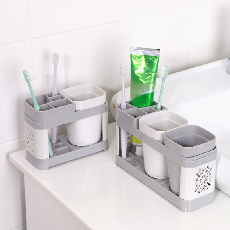 Moderne tandbørste kopholder tandpasta tandbørste dragter vaske kop sæt badeværelse par mund kop enkel