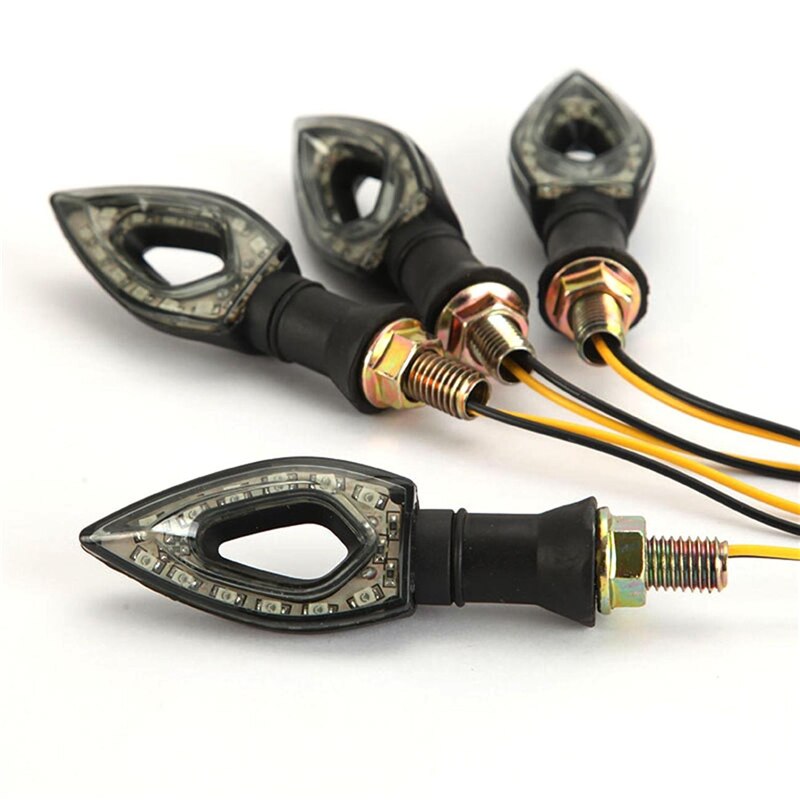 2pc 12 LED de señal de vuelta de luz intermitente para motocicleta luces de cola indicadores para Moto accesorios de la motocicleta amarillo rojo