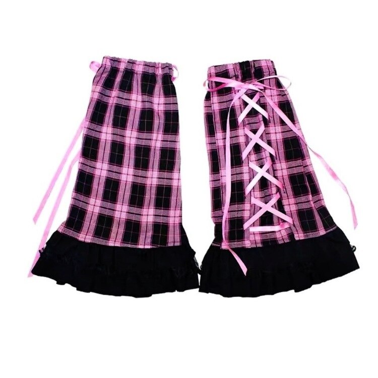 Couvre-jambes japonais Harajuku JK fait à la main, Bandage rose pour fille, automne hiver