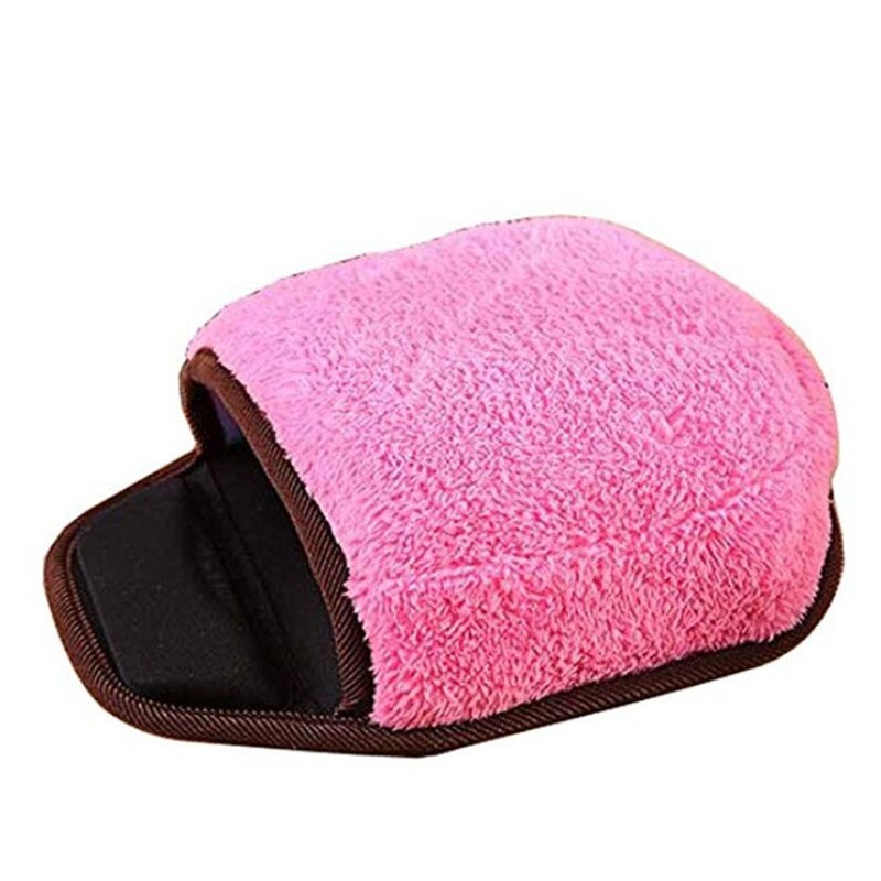 Tapis de souris chauffant USB 5V, en tissu doux en peluche pour ordinateur portable, chauffant pour femmes, de bureau, tapis d&#39;hiver, directe: Rose