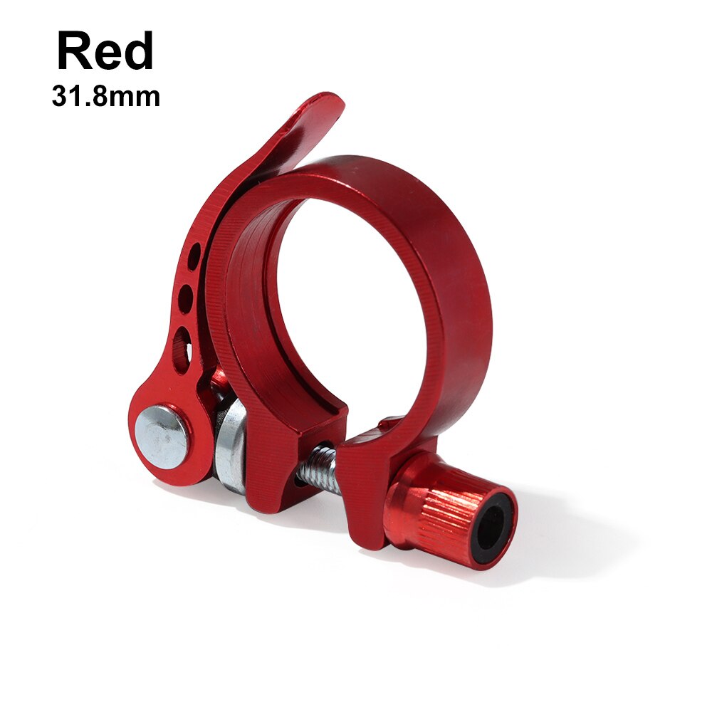 1PC Bike Alloy Tube Clip Quick Release Seatposts Clamp Saddle Bicycle Retaining Bolt Cycling Fixed Repair Part Seatposts Clamp: red 31.8mm