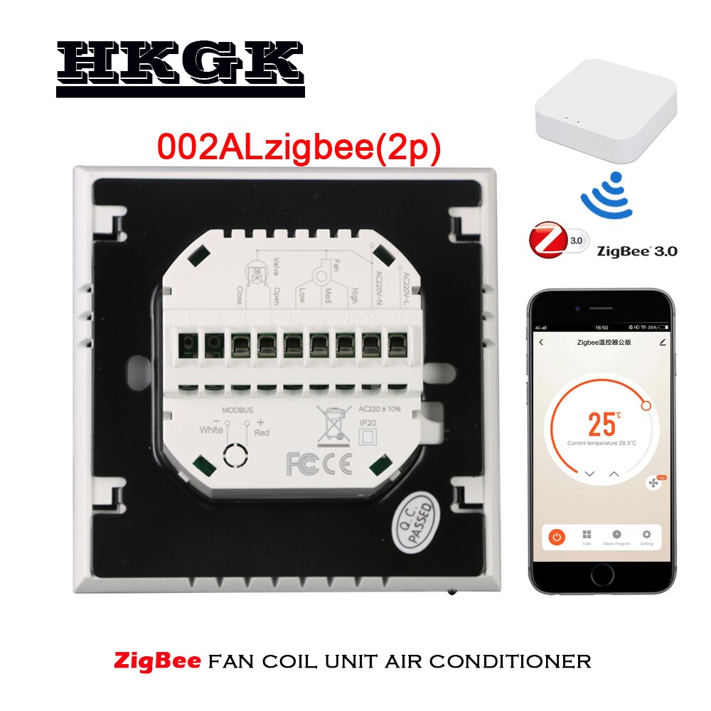 ZigBee Smart Thermostat Programmable 2P 4P fan coil Temperature Controller Compatible with Tuya APP Remote Alexa Google Control