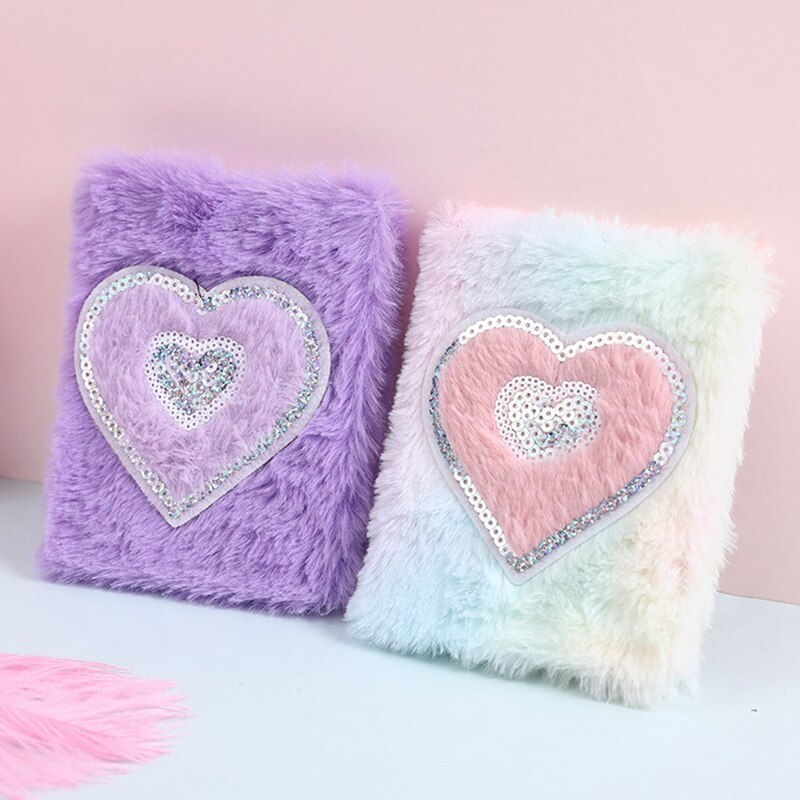 Libretas de peluche de unicornio con dibujos animados para niñas, libreta de bolsillo portátil, cuaderno diario, papelería, 1 Uds.
