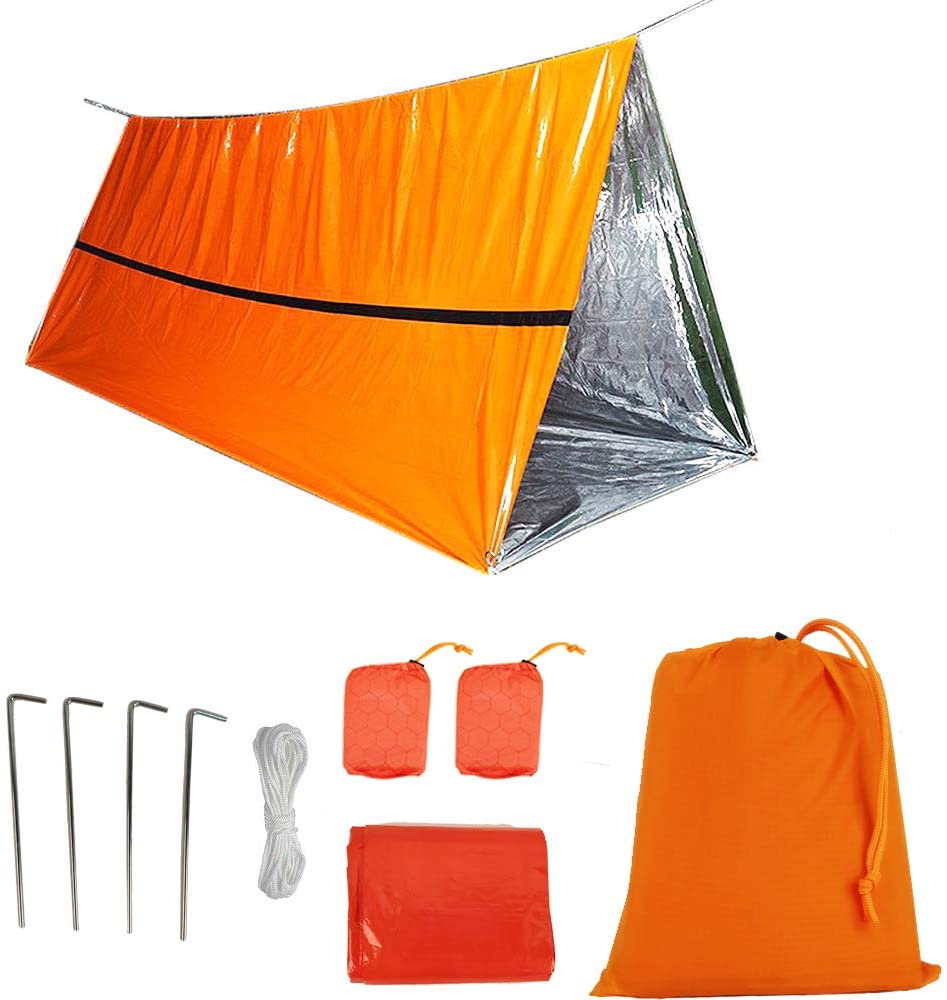 2 Persoon Survival Emergency Tent-Gebruik Als Survival Buis Tent, Noodopvang, Survival Slaapzak, survival Tarp