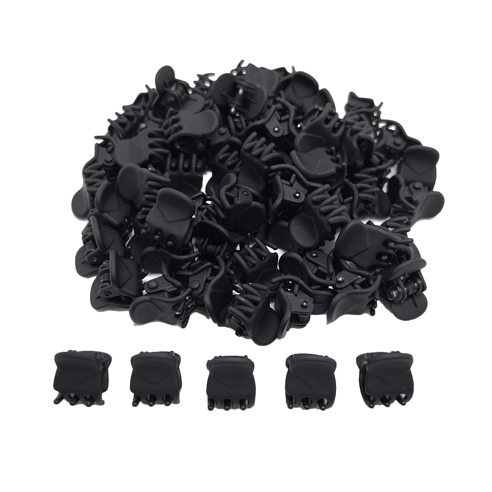 50 Stks/partij 1-1.5Cm Kleine Mini Haar Klauw Clips Zwart Bruin Doorzichtig Doorzichtig Plastic Clips Haarspeld Kids Haar Styling Klem Vrouwen: Bruin