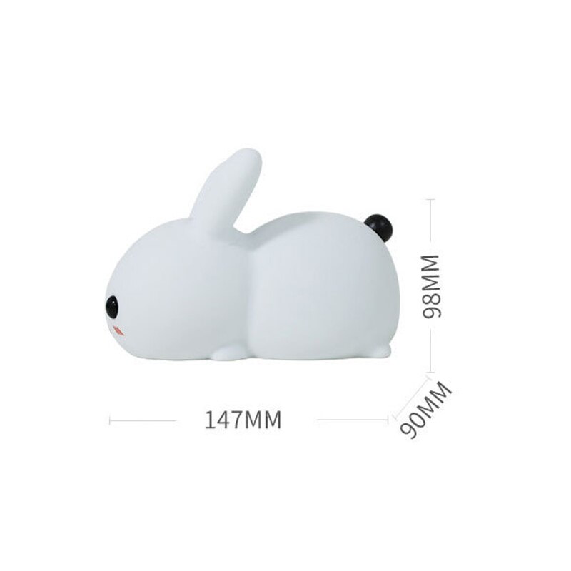 Cute Silicone Rabbit Touch Sensor Lamp Panda Light Toys for Kids Rechargeable Led Night Light Lamp Baby Sleeping Toy Bedroom