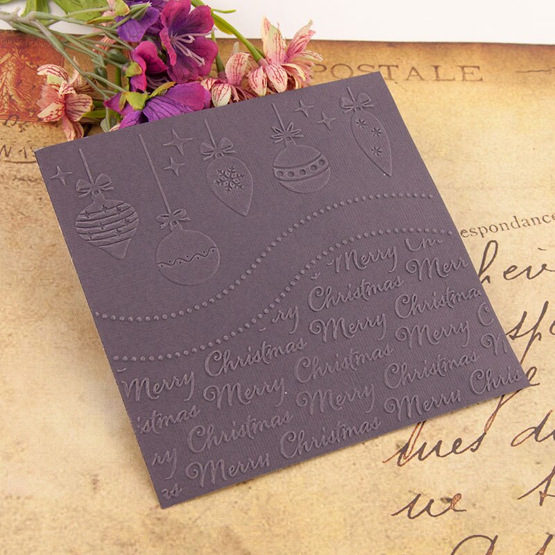 Christmas ornaments Embossing Folder Plastic Merry Christmas Template DIY Handmade Scrapbooking Card Supplies