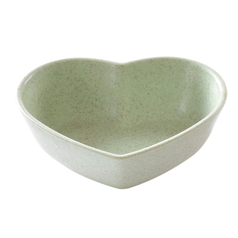 4 Uds. De platos para salsa con forma de corazón, cuencos para inmersión, paja de trigo, salsa de soja, Mini plato de vajilla, plato para condimentos para pasta, Ja: Green