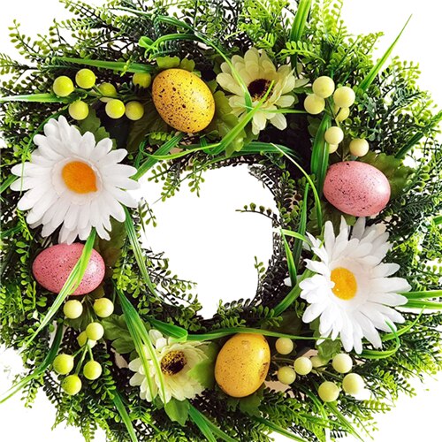 Pasen Zonnebloem Plant Garland Bunny Ei Kunstmatige Rotan Kransen Bruiloft Kerst Muur Deur Opknoping Hanger Woondecoratie