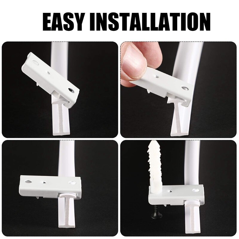 Flexibele Plastic Gordijn Track Runner Rail Muur Plafond Bevestiging Haken Sh