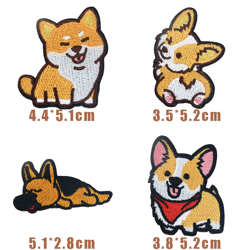 Corgi/Teckel/Husky Patch Borduurwerk Patches Voor Kleding Leuke Hond Animal Ijzer-Patches Op Kleding