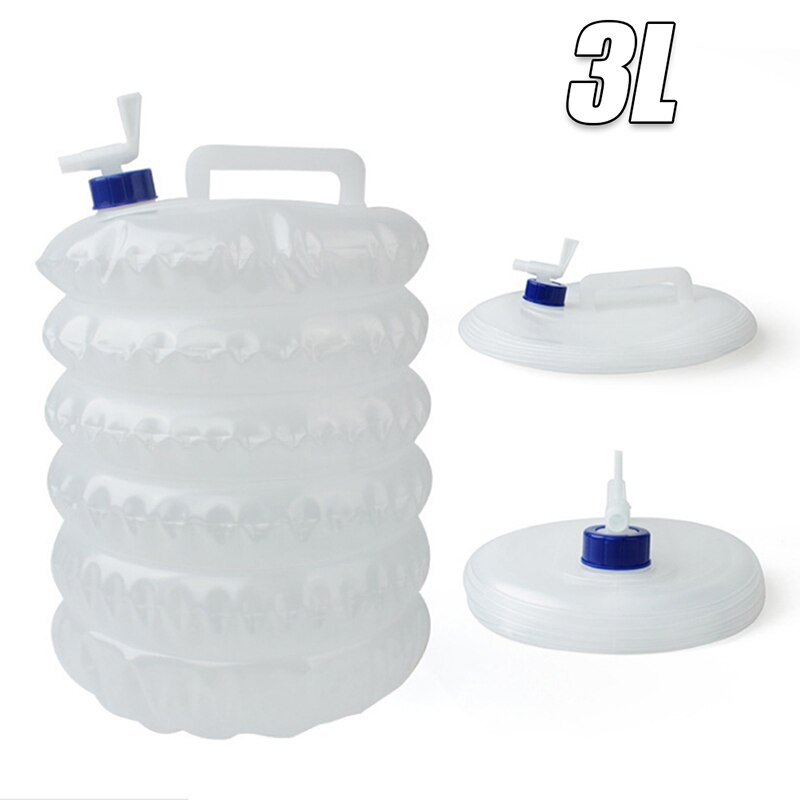 3L Outdoor Camping Opvouwbare Emmer Water Zak Container Met Tap Draagbare
