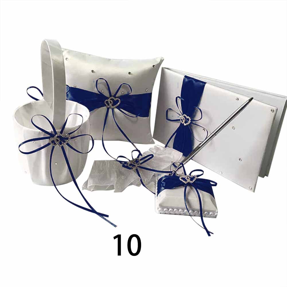 1Set Wedding Guest Book Pen Pillow Flower Basket Set Boite Carte Mariage Wedding Engagement Party Decoration