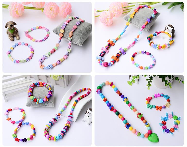 Diy handgemaakte kralen speelgoed met accessoires set kinderen 24 raster meisje sieraden maken speelgoed educatief speelgoed kinderen
