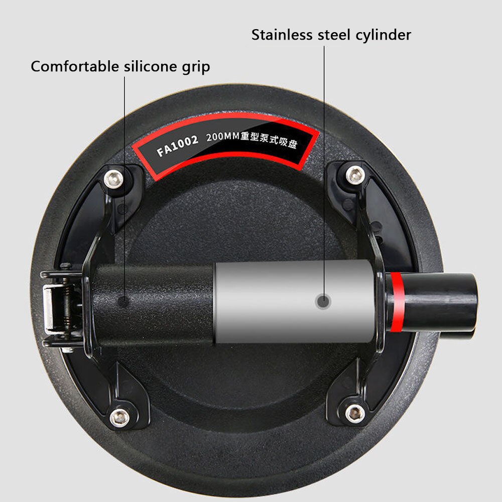 Ventosa de vacío de 8 pulgadas con mango de cobre, elevador de vacío resistente con capacidad de rodamiento de 200kg, herramienta de elevación de vidrio de granito
