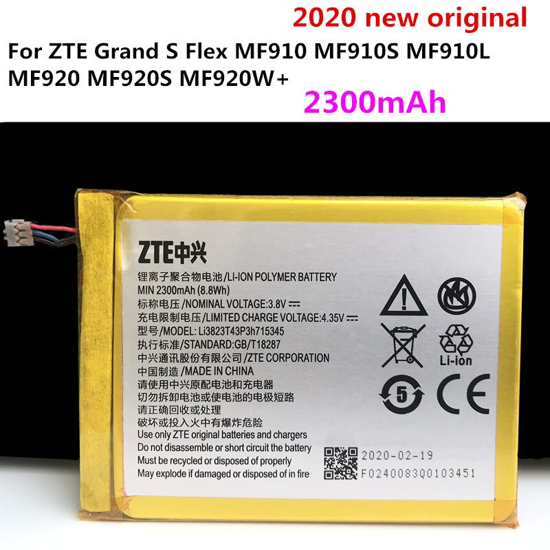 Originele 2000Mah LI3820T43P3h715345 Batterij Voor Zte Grote S Flex/Voor Zte MF910 MF910S MF910L MF920 MF920S MF920W + batterij