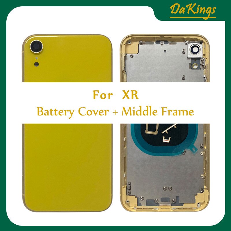XR For iPhone XR Back housing Battery Door Housing Metal Middle Frame with Glass Chassis Parts Assembly rear housing replacement