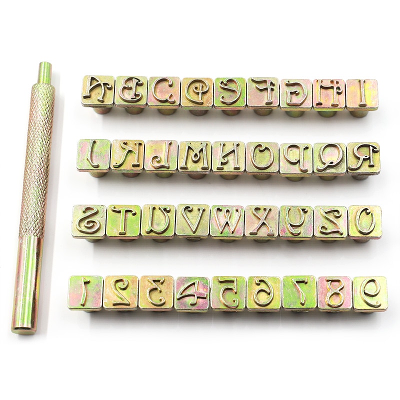 36pcs A-Z 0-9 Carbon Steel Letter Alphabet Numbers Stamps Punch Set Metal Leather Tools Metal Stamping Handmade Leather Tools