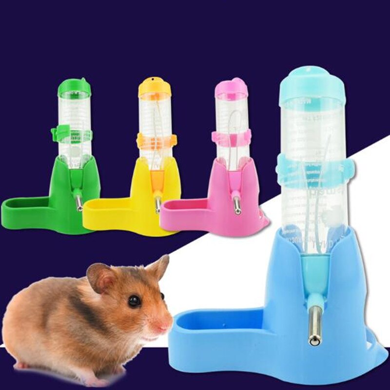 4 farver kæledyrsfoder 80ml små dyr automatisk vandflaske dispenser kæledyrsfoder foderskål til hamster egern