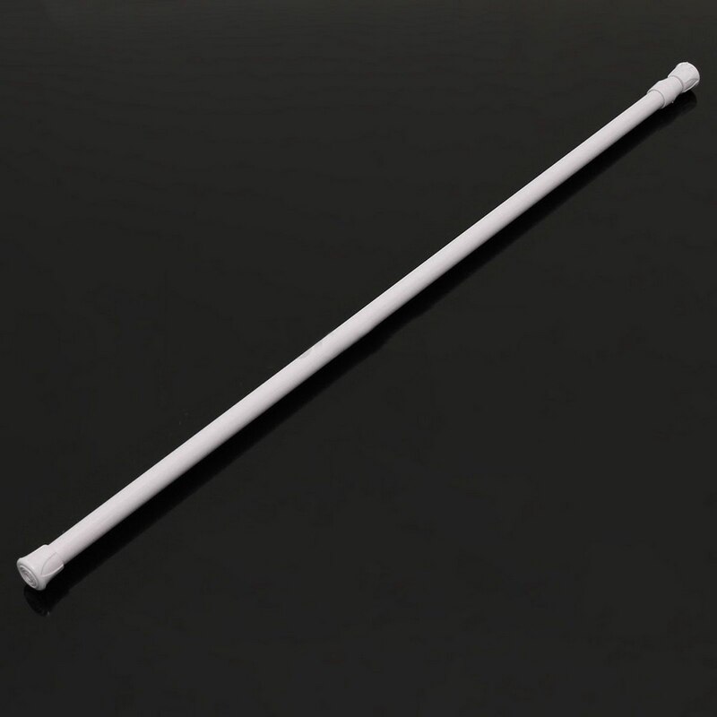 White Multifunctional Adjutable 40-70cm Extendable Telescopic Shower Curtain Rod Spring Tension Bath Curtains Pole Bathroom DIY
