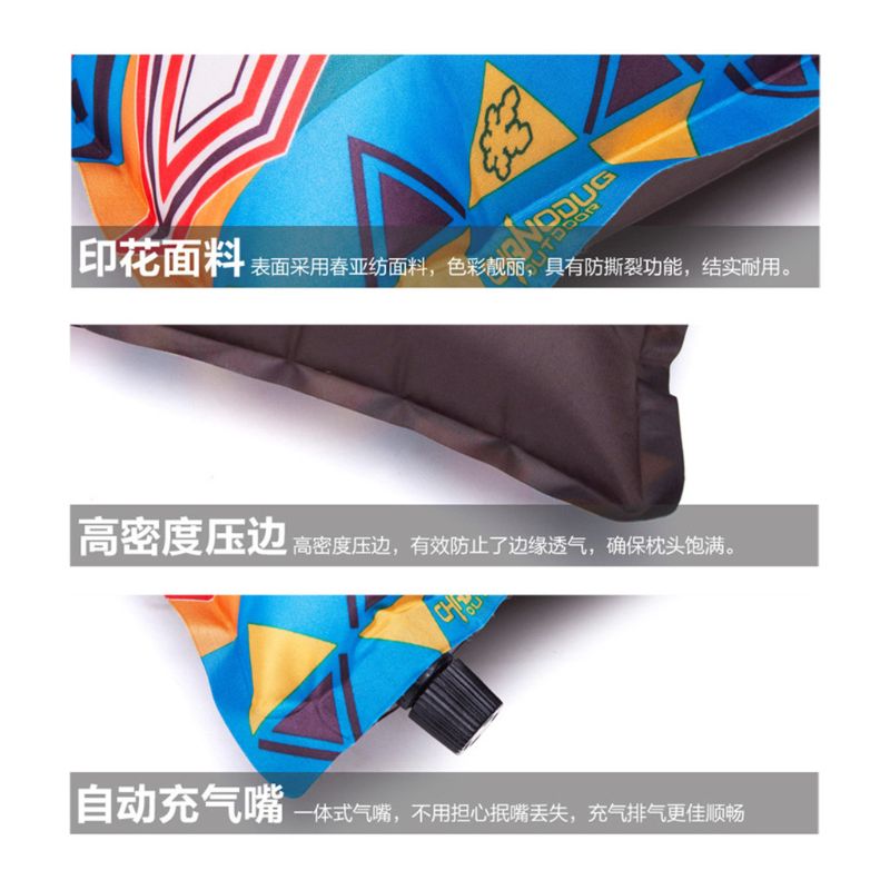 Automatic Inflatable Pillow Outdoor Travel Beach Cushion Car Head Rest Foldable