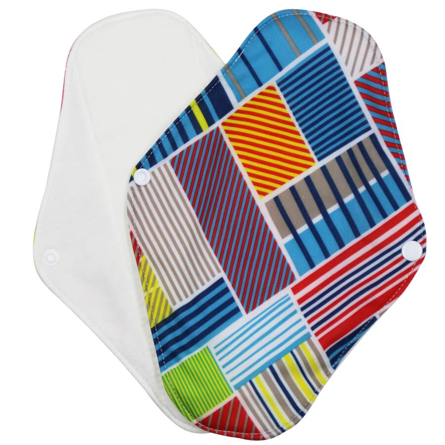 [usurpon] 5 st 18*25cm tvättbara mensskydd i tyg med bindor i bambu bomull menstruationsskydd återanvändbara bindor: N26