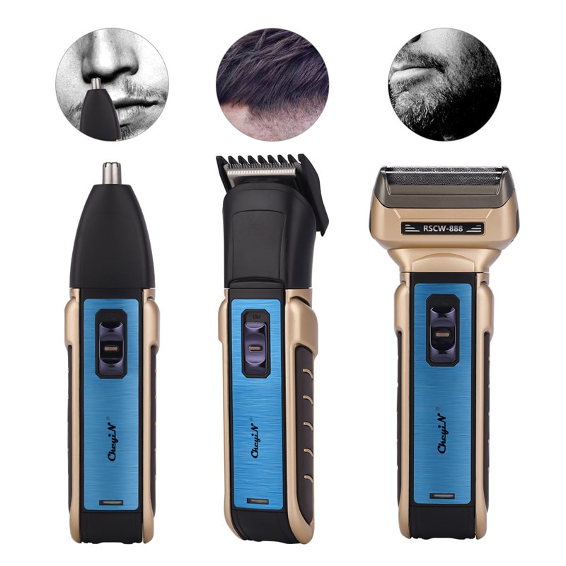 Rasoir électrique 3 en 1 à double alimentation, tondeuse Rechargeable, sans fil, accessoire de toilette pour hommes, Kit de toilettage