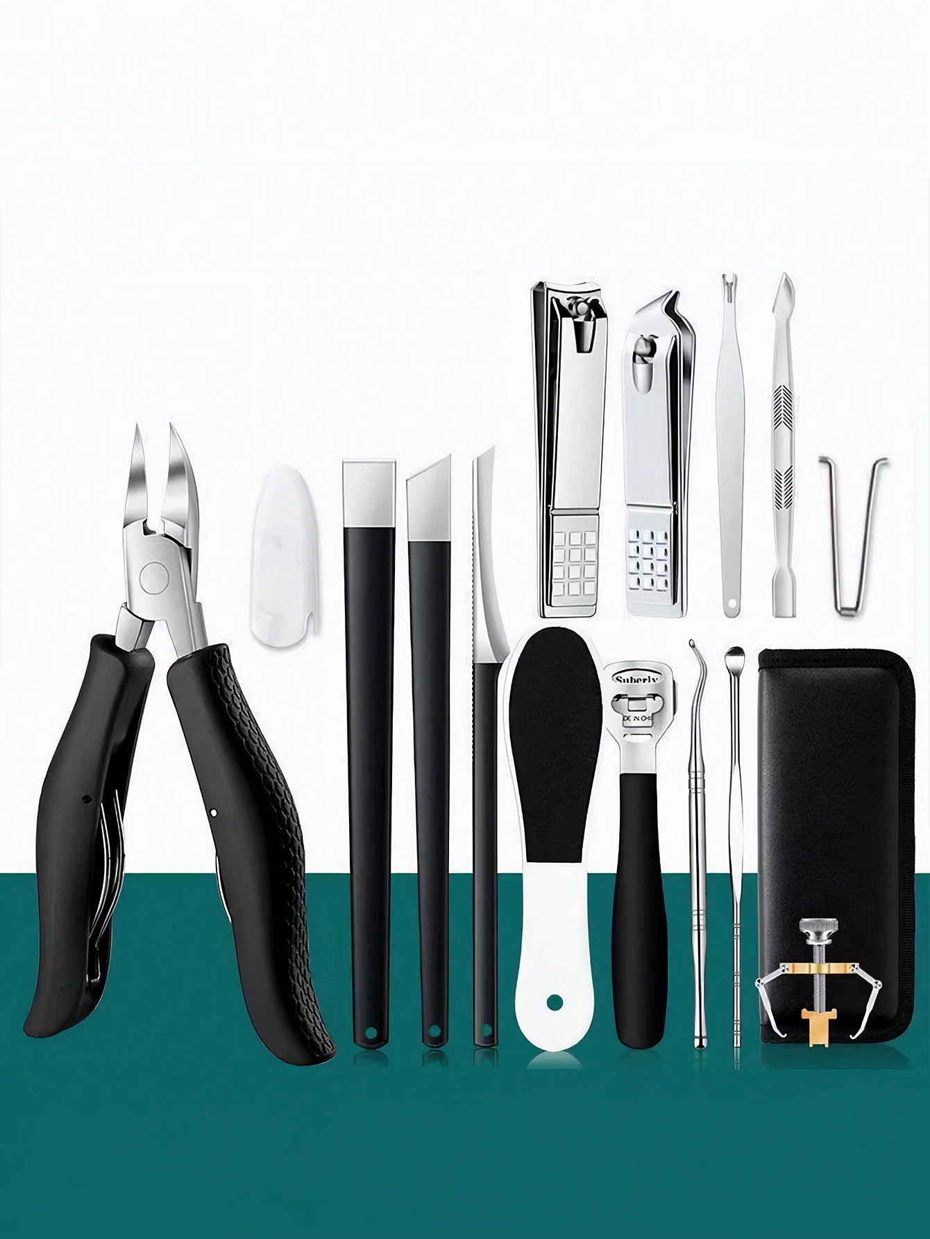 Ensemble de couteaux de pédicure, dissolvant de couteau pour ongles incarnés, rasoir pour callosités, outils professionnels pour grattoir les pieds, couteau pour l'élimination des callosités: vert militaire