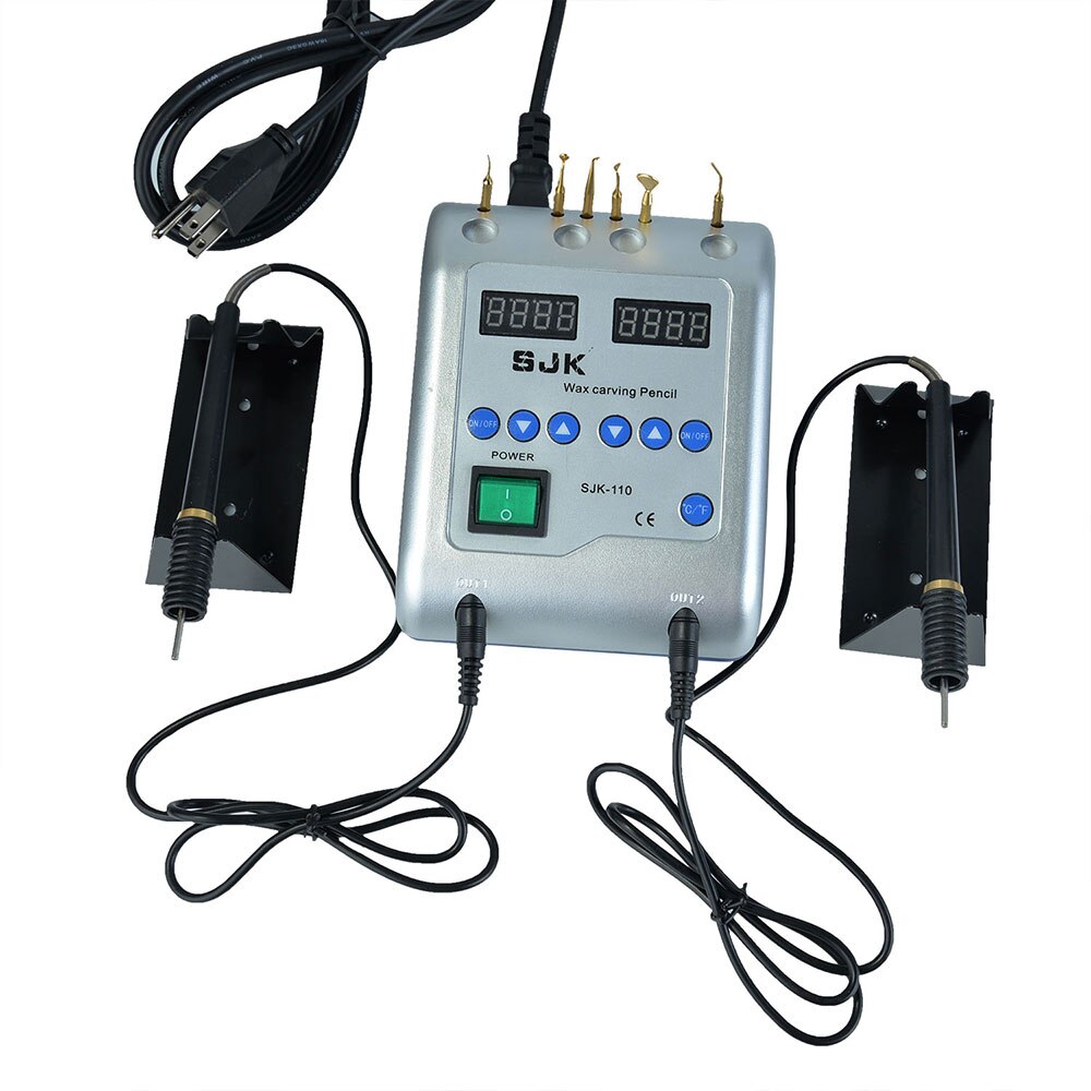 Cuchillo eléctrico para tallar cera, herramienta Dental para tallar, contiene 6 puntas de cera y 2 bolígrafos