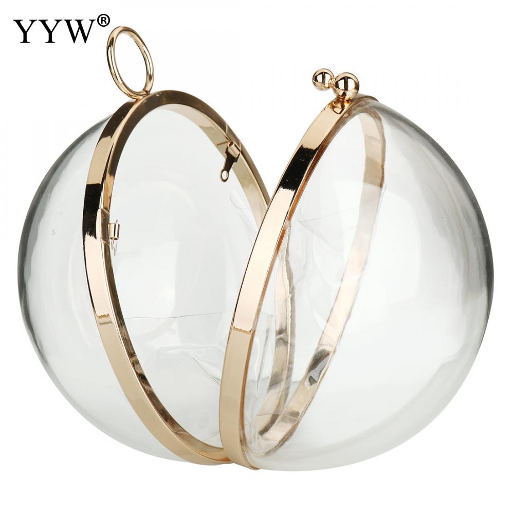 YYW Acrylic Round Ball Shoulder Bag For Women 2022 Crossbody Bags With Chain Transparent Evening Clutch PVC Handbags