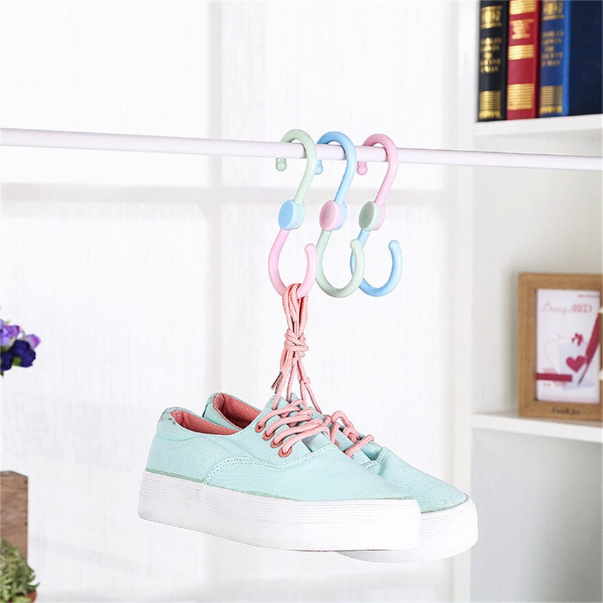 3 stks 360 graden draaibare Plastic Vorm Haken Draaibare Rack Schoenen Handdoek Zak Houder voor Thuis Levert #1221 A1 #