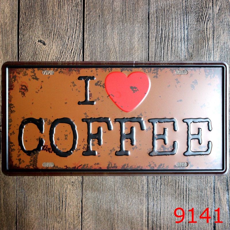 Metall plåt skyltar bokstäver öl kaffe skyltar metall plack målning heminredning tallrikar väggkonst hantverk bar 30 x 15 cm