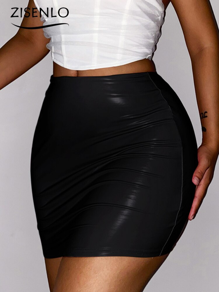 2022 Lederen Rok Vrouwen Jurk Lente En Herfst Sexy Hip Lifting Slanke One-Step Rok Y2k Rok Gothic hippie Rokken Юбка