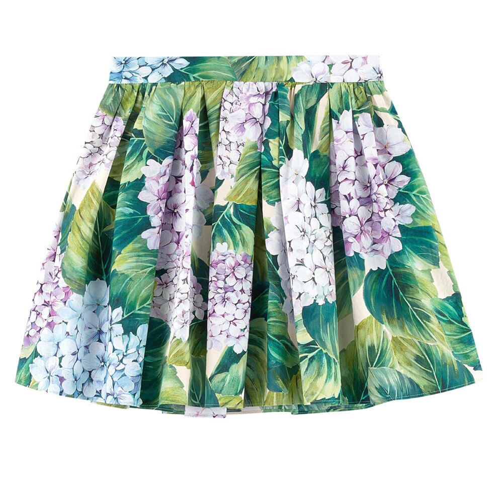 Meisjes Rokken Zomer Groene bladeren bloemen Prinses Partij rok Elastische taille Kids Tule Rok voor Meisjes Kleding 2-12Y