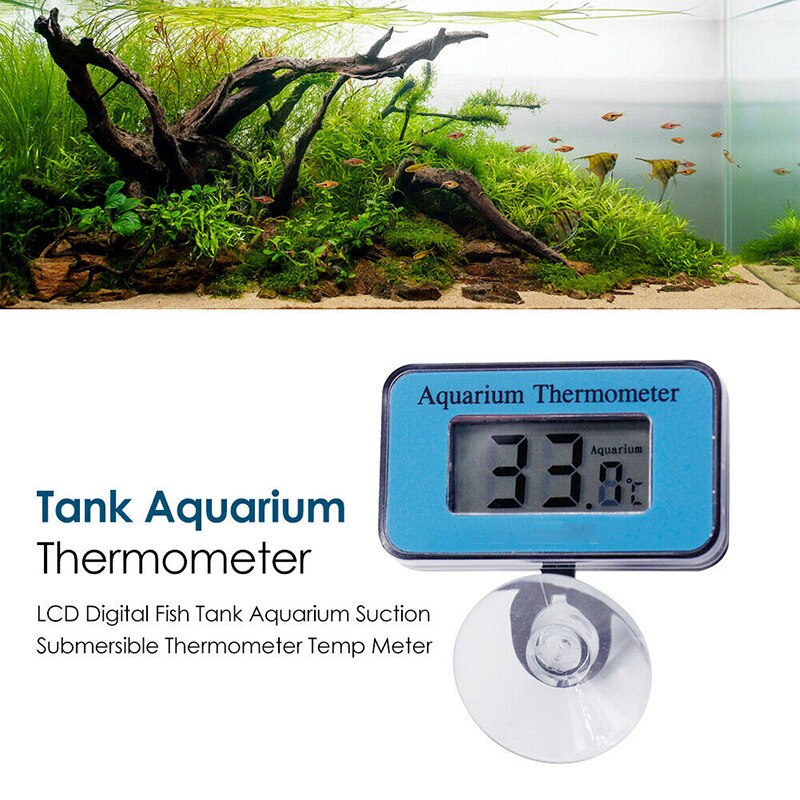Aquarium Aquarium Thermometer Waterdichte Digitale Lcd Digital Fish Tank Thermometer Onderwater Temperatuur Met Zuignap
