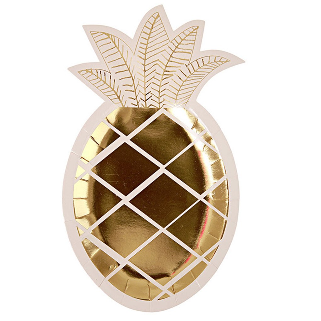 8 st/påse ananas papperstallrikar engångsbröllop födelsedag frukt servis skiva baby shower tårtform: 1
