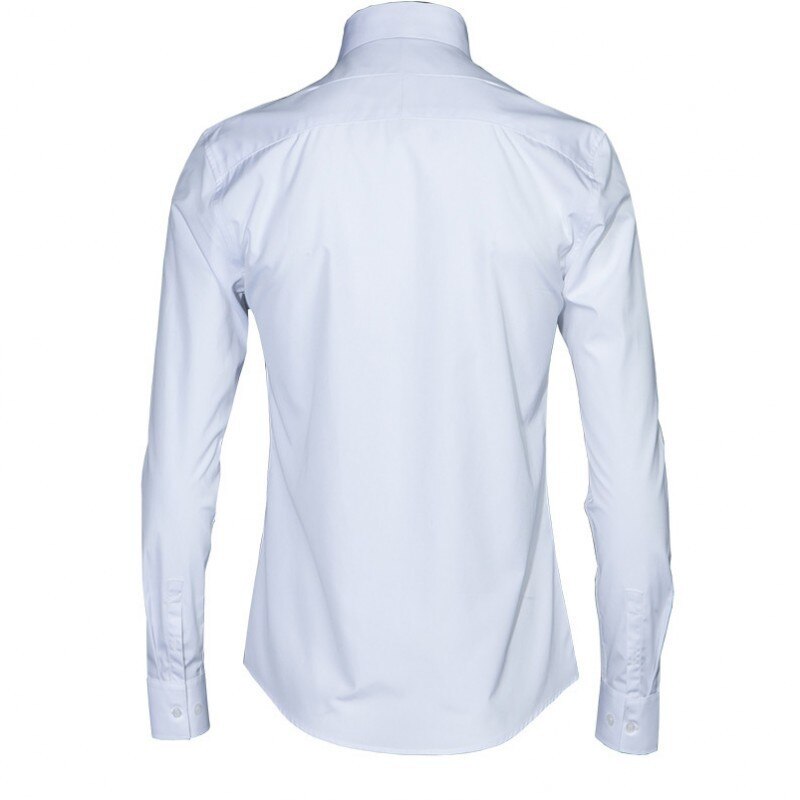 Primavera hombres mariposa vestido de boda bordado camisas entallado oficina trabajo solapa cuello Camisetas camisa de hombre blanco Formal superior