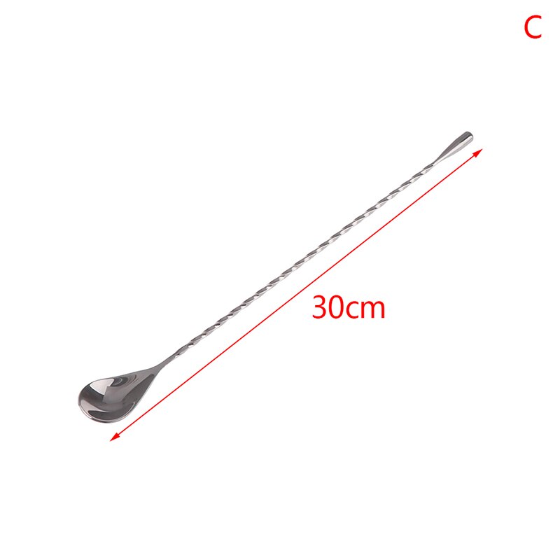 30/40cm Stainless Steel Spiral Pattern Stir Spoon Bar Tool Bar Teadrop Spoon Mixing Cocktail Spoon Bartender Tools