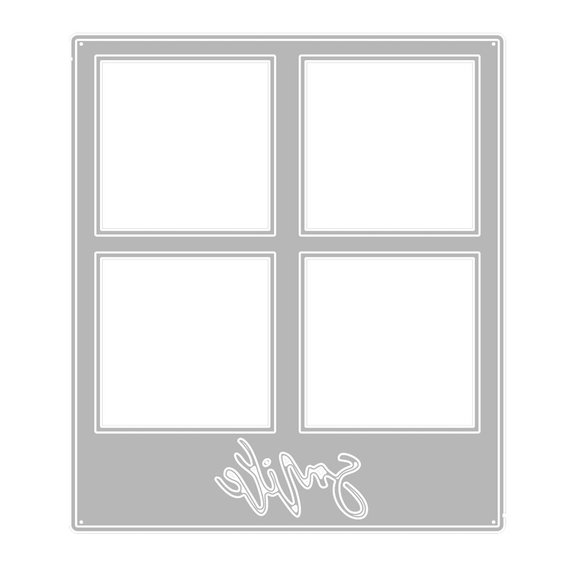 Rectangle Background Metal Cutting Dies For Embossing Square Photo Frame Making Album Card Paper Scrapbooking No Stamps: Default Title