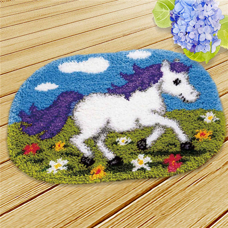 Prajna mignon animaux tapis couture loquet crochet Kits toile tricot tapis crochet point de croix Fomiaran pour couture bricolage Handmades: Orange